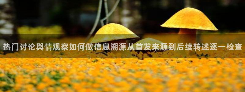 最新吃瓜：热门讨论舆情观察如何做信息溯源从首发来源到后续转述逐一检查